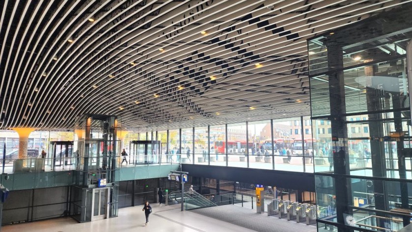 Inside Delft station