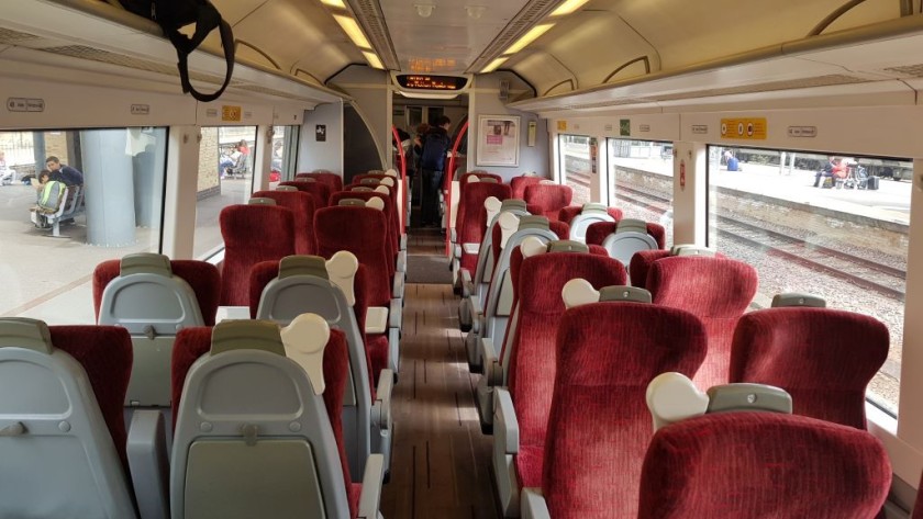 The interior of a CrossCountry Turbostar train