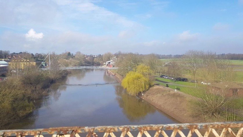 Crossing over the River Severn in Worcester