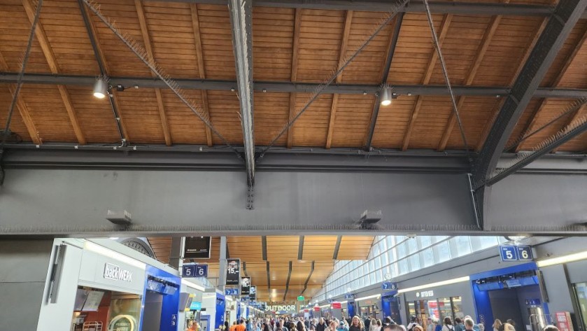 The main footbridge in Basel SBB station
