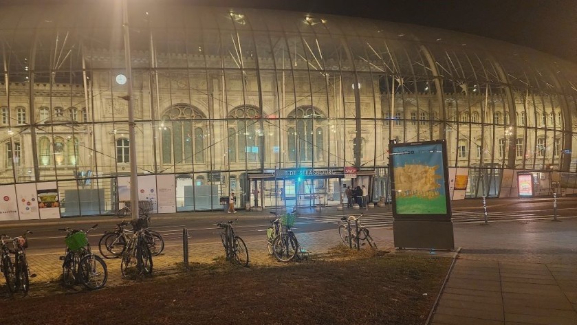 Gare de Strasbourg-Ville after dark