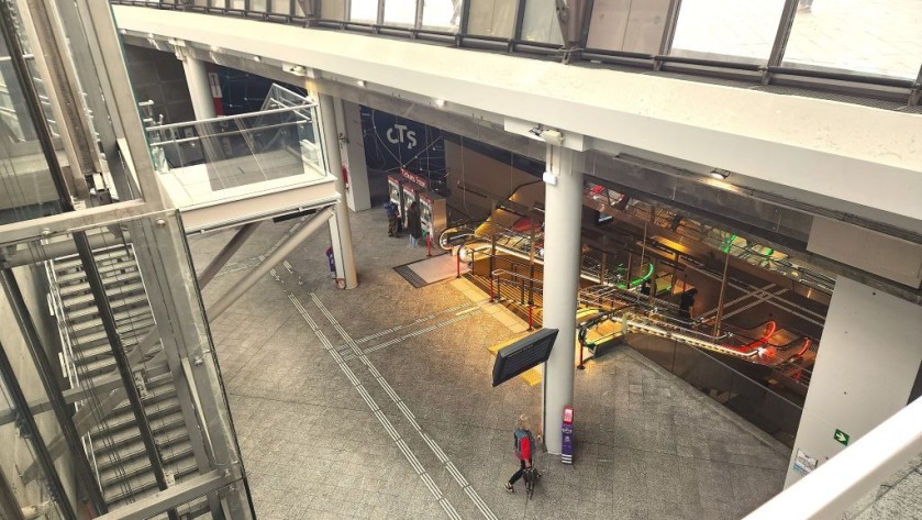 The access lobby for tram lines A and D at Strasbourg station
