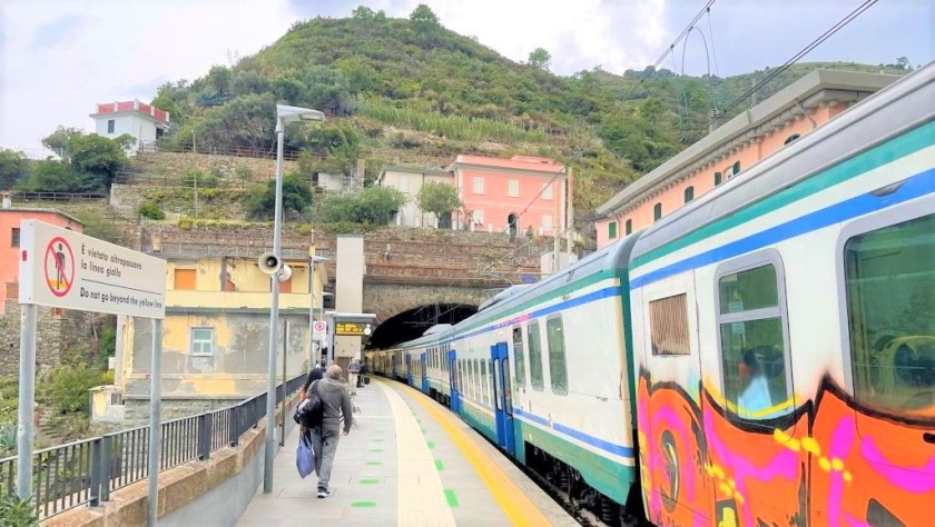 Arriving in the Cinque Terre by train