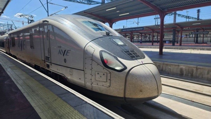 A Talgo Avril train at Madrid Chamartin