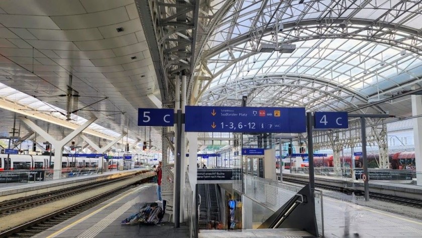 Arriving by train at Salzburg Hbf