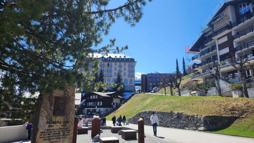 In the village of Mürren by the BLM rail station