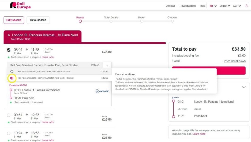 How to use RailEurope to book seat reservations when using first class rail passes