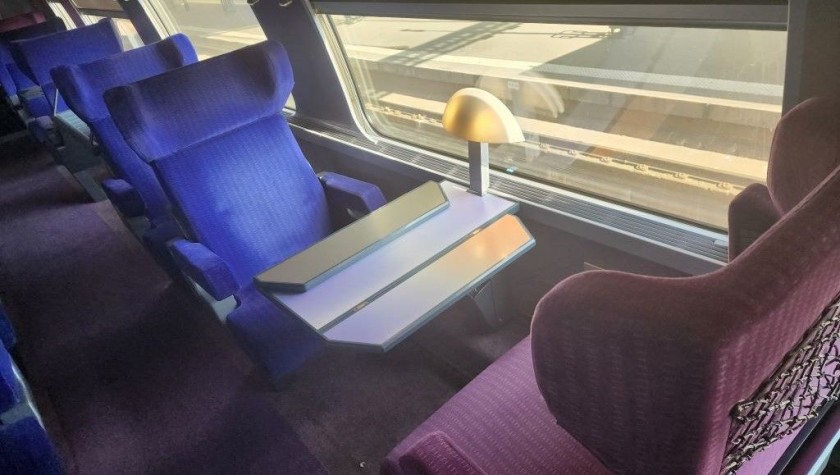The 1st / Premiere Class on the upper deck of a TGV Duplex train