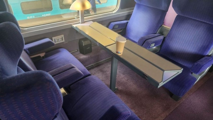 The 1st / Premiere Class upper deck on a TGV Duplex train