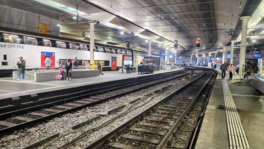 The platforms at Bern station