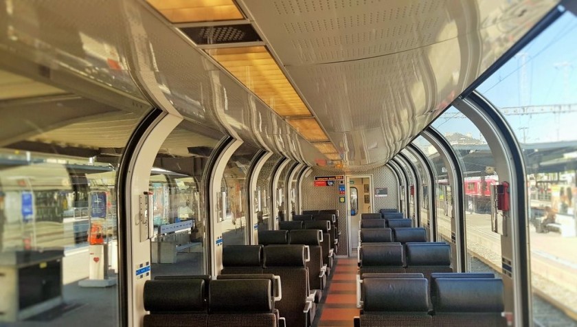 A 2nd class Panoramic coach of the type used on the Bernina Express