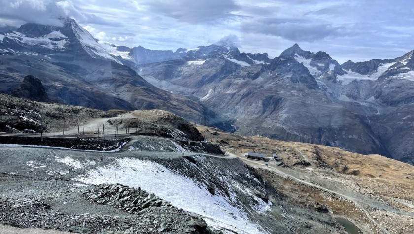 Heading towards Gornergrat station on train from Zermatt