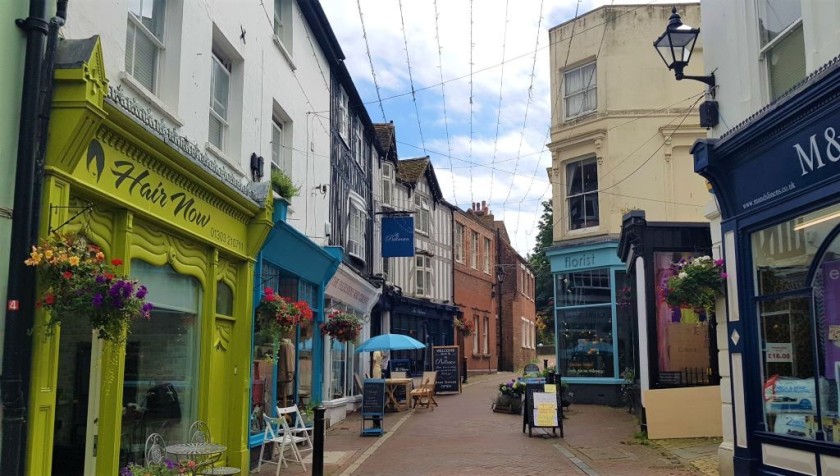 Just to the left of the top of The Old High Street