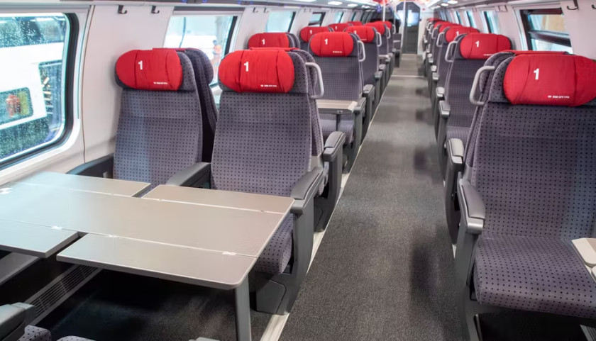 The image on the SBB website of a refurbished  1st class upper deck