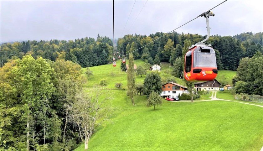 Descending on the cable car