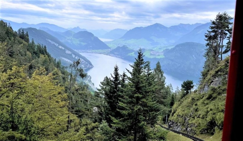 Looking down on the Luzernsee through the trees