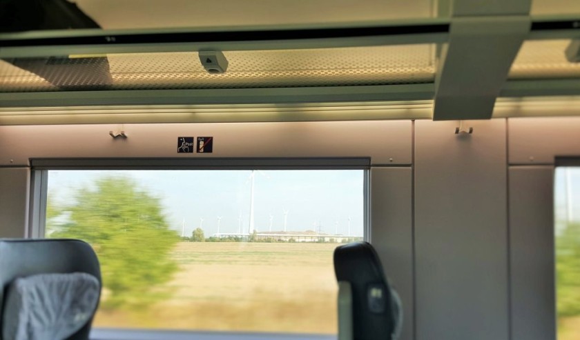 The crossed out phone sign above the windows indicate a Quiet Zone