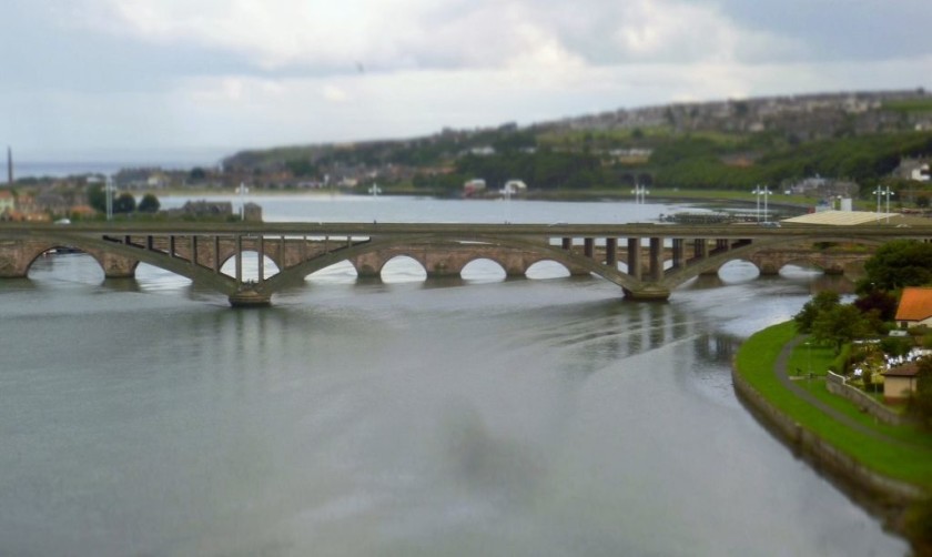 Looking east as the train crosses The Royal Border Bridge