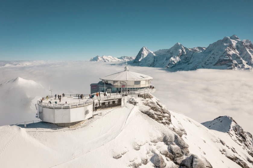 To Piz Gloria on Mt Schilthorn as seen in On Her Majesty's Secret Service