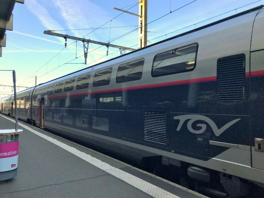 The double deck coaches on a TGV Océane train