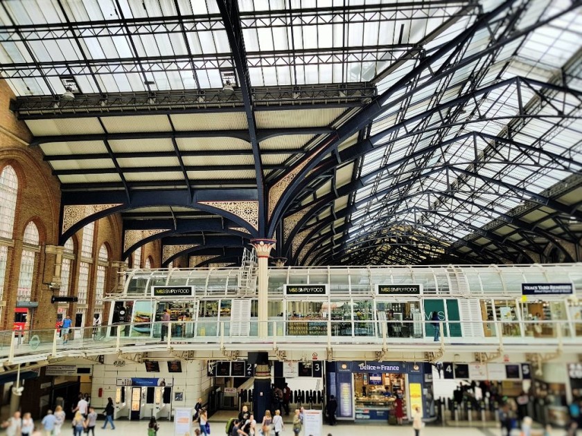 Looking towards platforms 1 to 4, the bus station is to the left