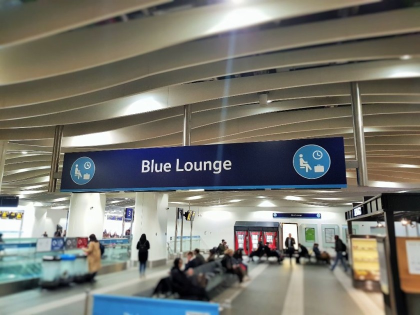 The waiting area inside the Blue zone is the Blue lounge