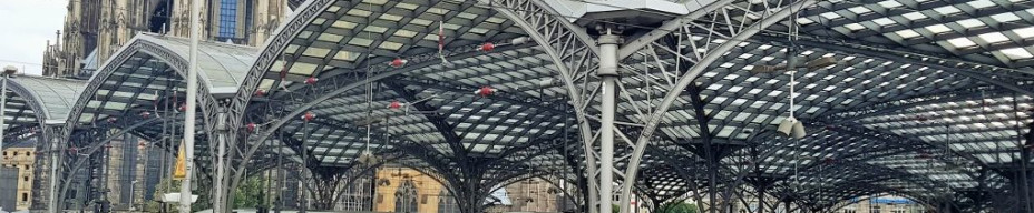 ICE trains await departure from Koln Hbf