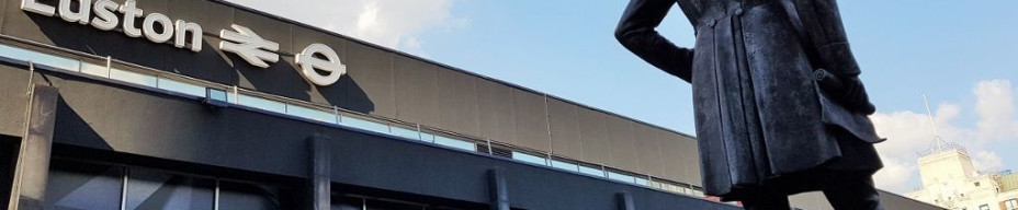 The frontage of Euston station is being altered by building work