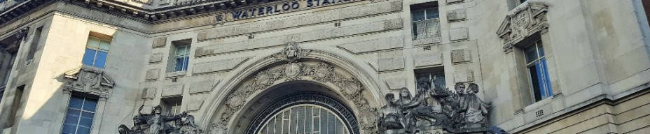 The main street entrance to Waterloo station is by the South Bank art complex