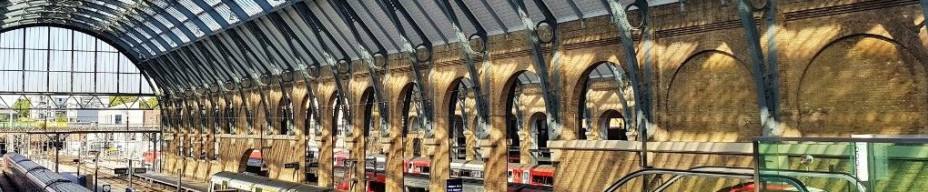 The escalators down to all platforms at King's Cross station