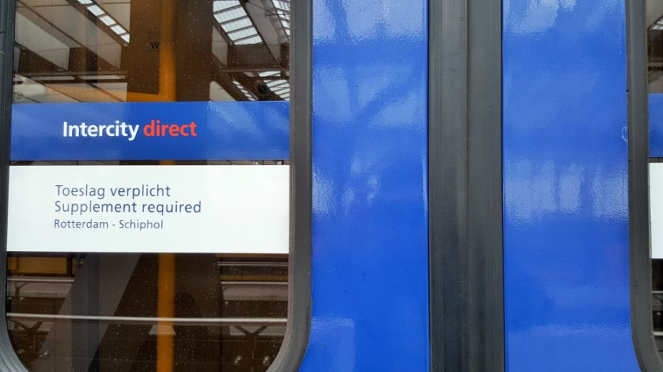 Branding on the doors of an Intercity Direct train services