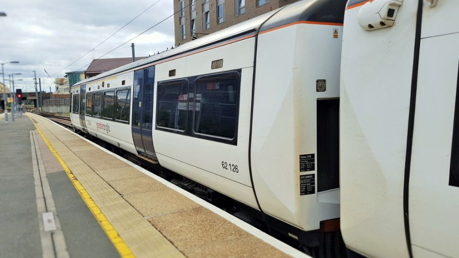 An Electrostar train operated by Greater Anglia awaits departure from Cambridge