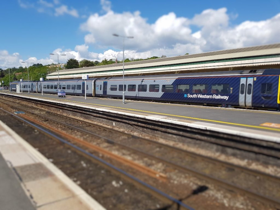 One of the refurbished trains has arrived in Exeter