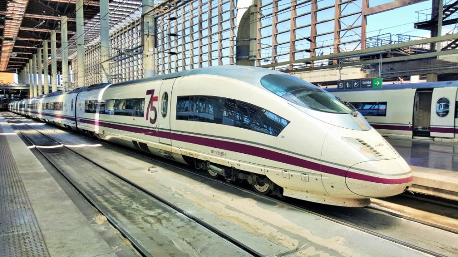 AVE (103) trains await departure from Madrid Atocha