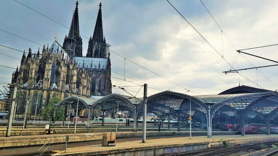 ICE and Thalys trains await departure from Koln/Cologne