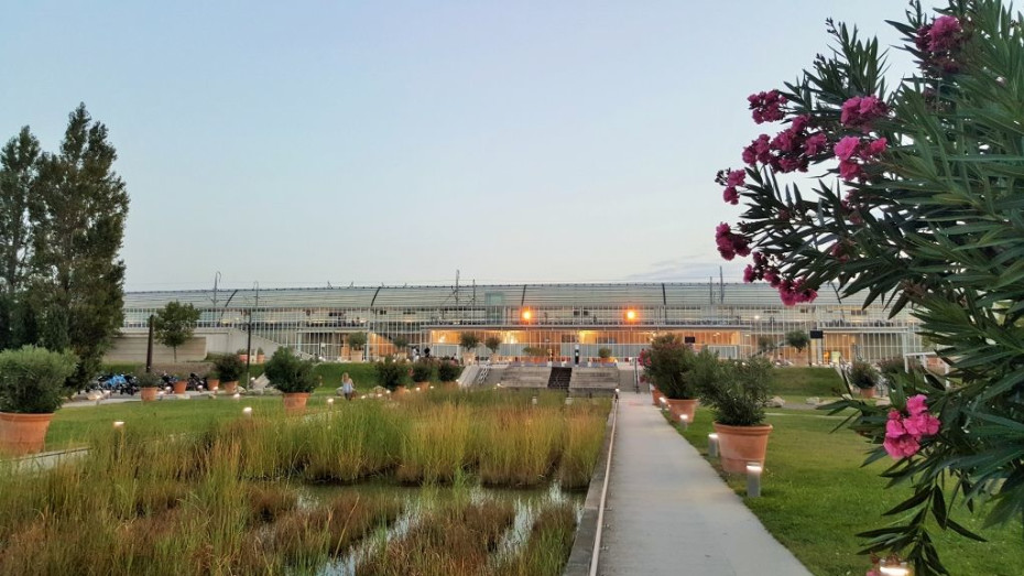 Facing Avignon TGV station from the car park