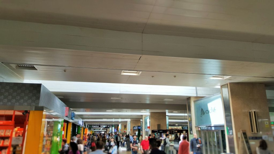 A general view of the busy concourse at Madrid Chamartin station