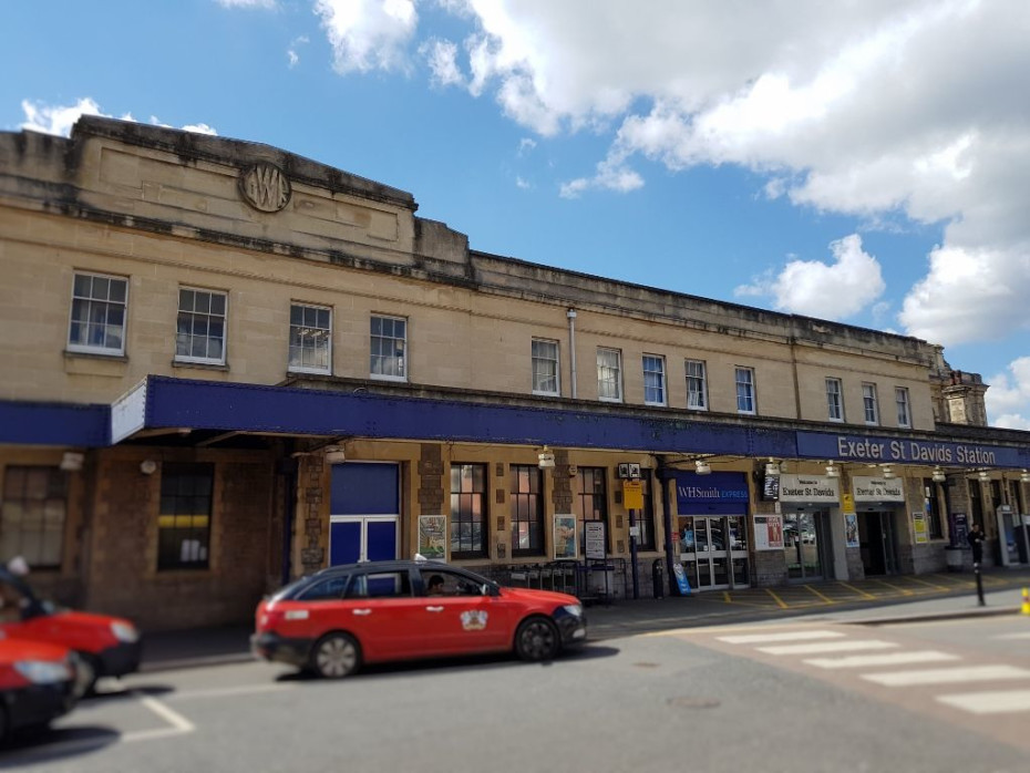 The front of Exter St Davids showcases the former GWR's flair for Art-Deco