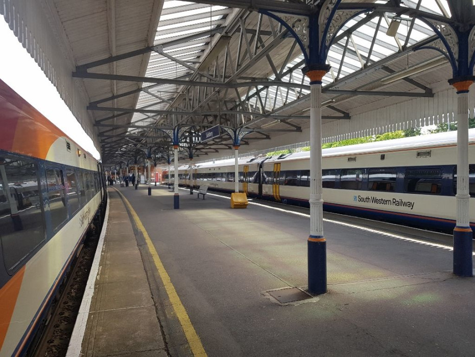 The platforms at Salisbury station have their original Victorian glass canopies