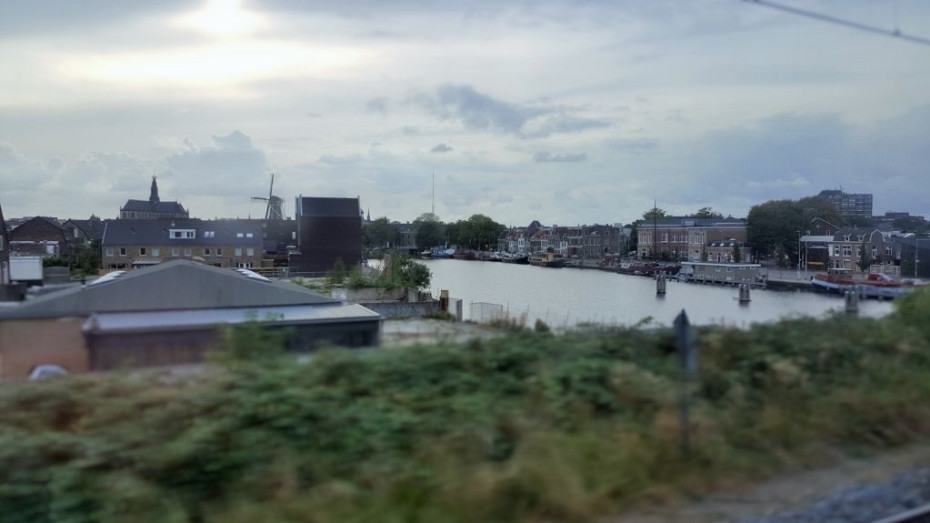 Crossing the canal at Haarlem