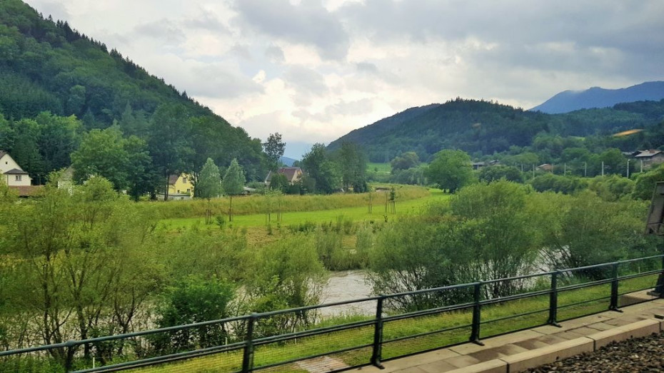 The scenery begins to get more dramatic after departing Wiener-Neustadt 