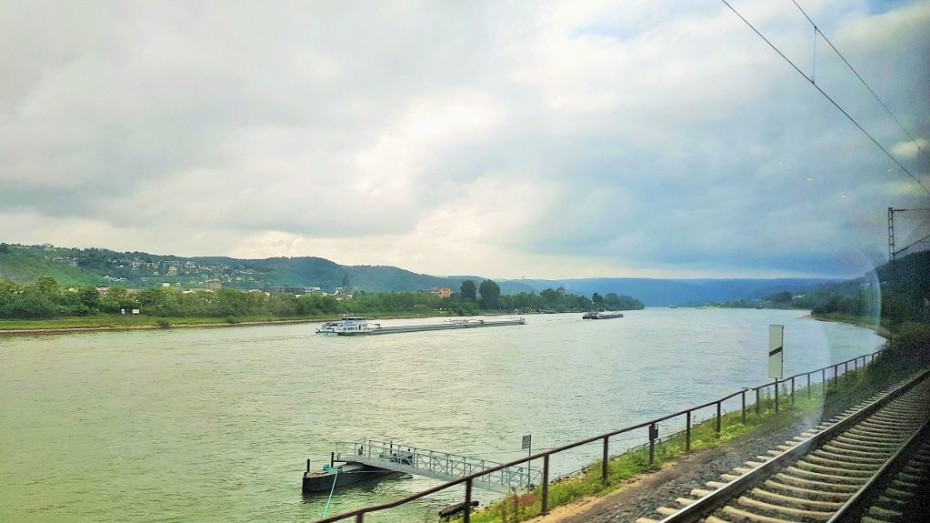 Heading towards Bonn, the River Rhine comes into view