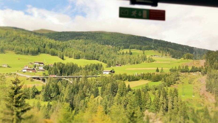 The view from the right of the train in summer #1