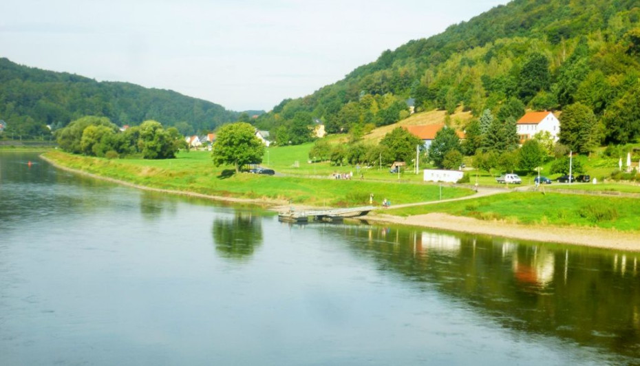 Travelling by the River Elbe on route to the Bastei Bridge