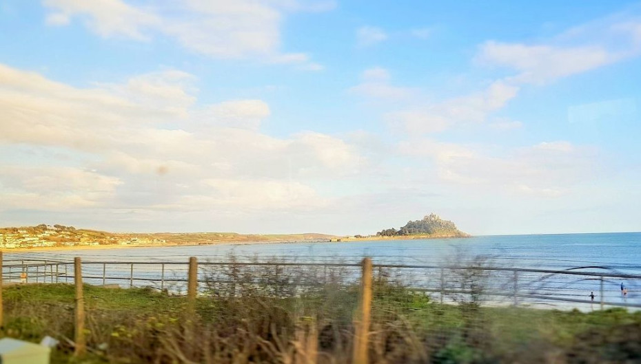 The view toward St Michael's Mount near journey's end