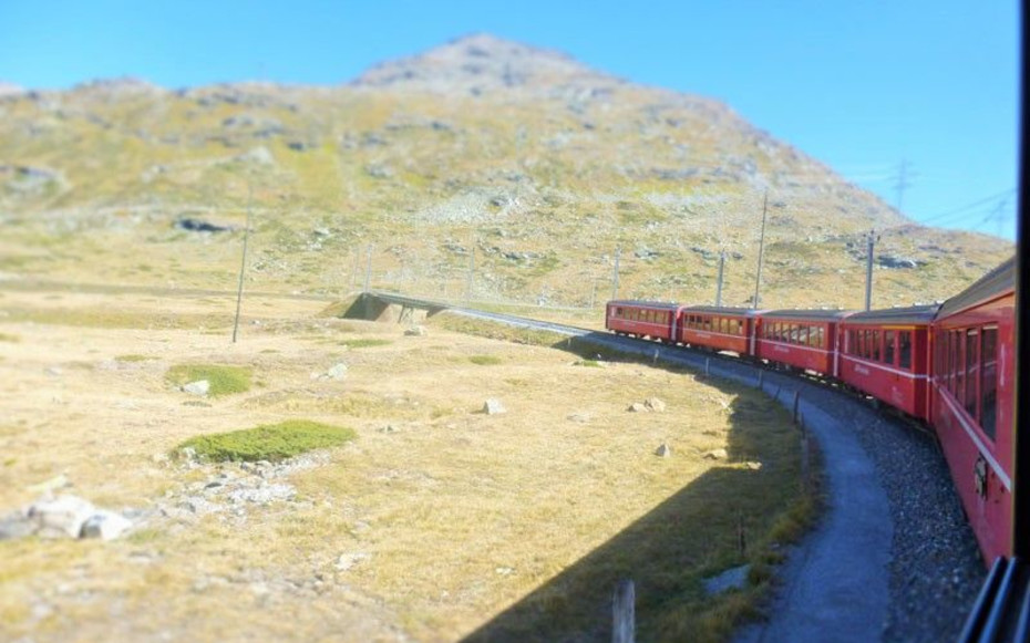 Through the Bernina Pass on a journey from Milan to Innsbruck