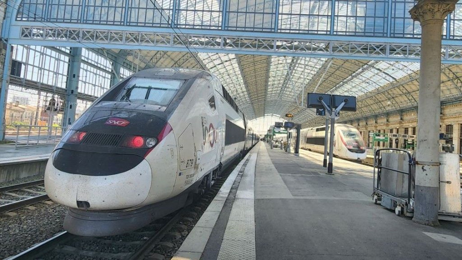 TGV trains in Bordeaux St Jean station