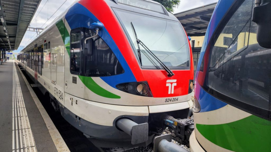 A Tilo branded train service in Locarno