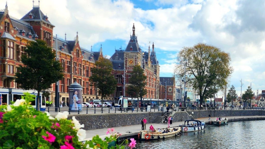 Looking towards Amsterdam Centraal station