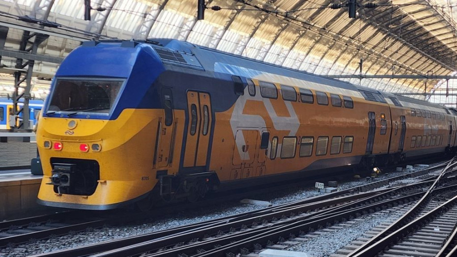 A double deck InterCity train operated by NS in the Netherlands